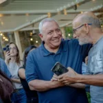 Getty Images Eisenkot shakes a mans hand.