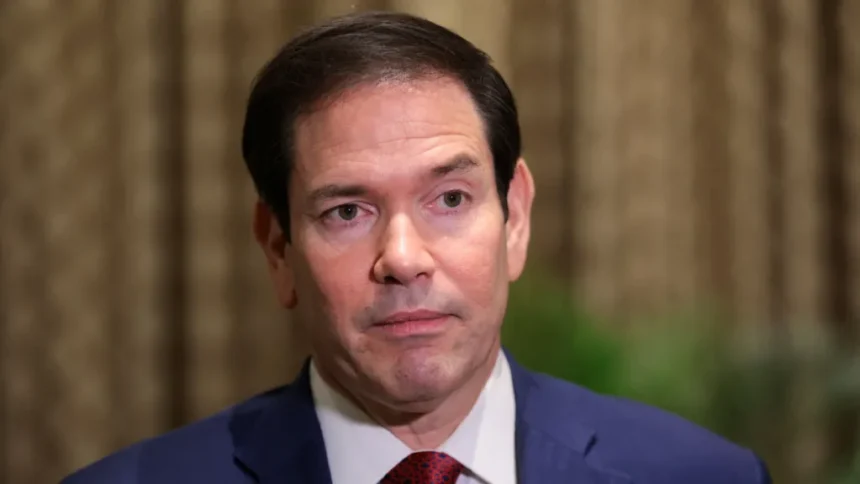 Reuters US Secretary of State Marco Rubio looks on as he speaks with members of the media at the Taj Mahal Palace hotel in Mumbai, India, October 21, 2026.