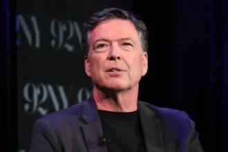 Getty Images NEW YORK, NEW YORK - MAY 30: James Comey speaks onstage during Former FBI Director James Comey In Conversation With MSNBC's Nicolle Wallace at 92NY on May 30, 2023 in New York City. (Photo by Dia Dipasupil/Getty Images)