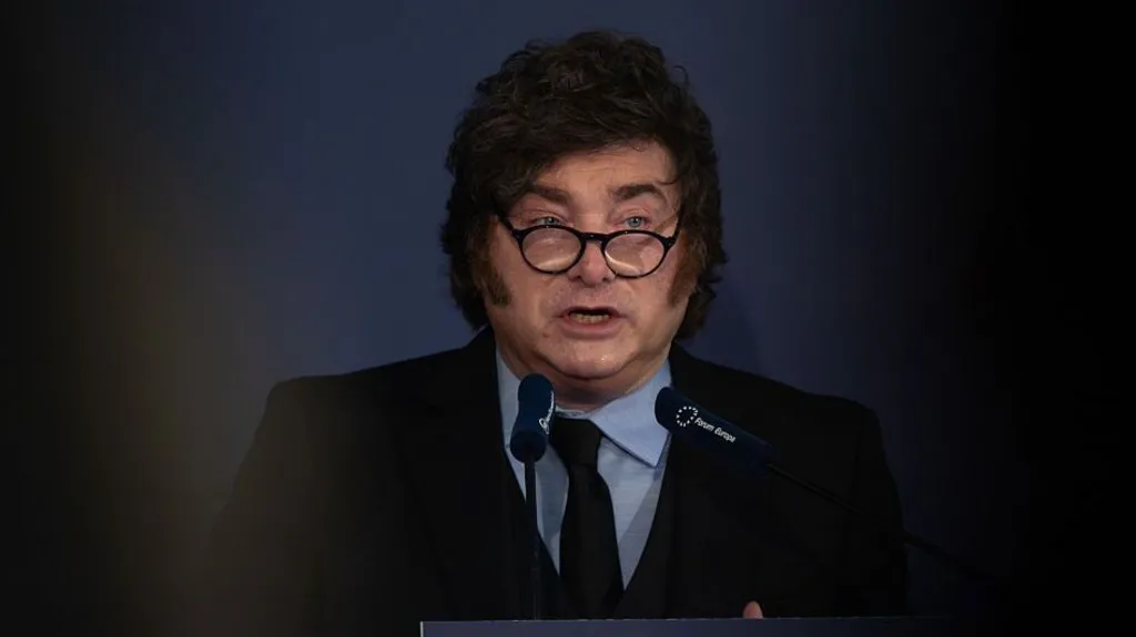 24bdf9e0-cf1c-11f1-9796-954775b3a434-jpg NurPhoto via Getty Images Javier Milei at a podium