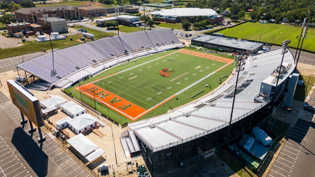 Getty Images A birds-eye view of an American football stadium