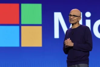 Getty Images Microsoft Chairman and CEO Satya Nadella speaks during a keynote address