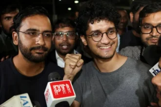 Reuters Saurav Das, chief spokesperson of the Cockroach Janta Party (CJP), and Ashutosh Ranka, CJP co-convenor, speak to the media after being released following a hearing before a Special Executive Magistrate, in New Delhi, India, October 21, 2026. REUTERS/Bhawika Chhabra