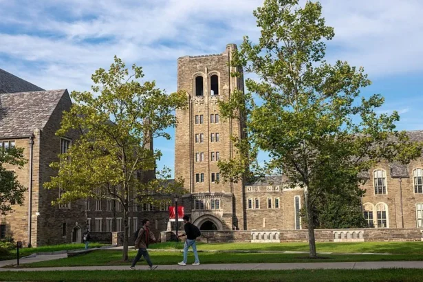 Getty Images Students walk on the campus of Cornell University a day after on September 30, 2026, in Ithaca, New York.