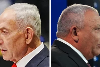 Anadolu via Getty Images and AFP via Getty Images A composite of Eisenkot and Netanyahu facing away from each other.