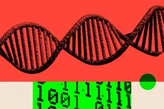 Getty A treated image of some data and a DNA helix