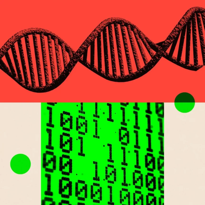 Getty A treated image of some data and a DNA helix