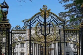 Getty Images A mansion with large metallic gate