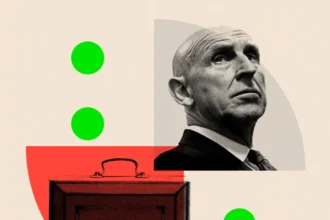 BBC A collage image featuring a budget box in the botoom left and chancellor John Healey in the top right