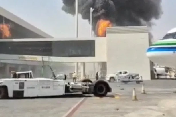 Reuters Smoke and flames rise from King Khalid Airport, after Yemen's Iran-backed Houthis said they attacked the airport, in Riyadh, Saudi Arabia, October 8, 2026, in this screengrab obtained from a social media video