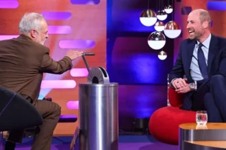 PA Media Prince William laughs as he speaks to Graham Norton on the Graham Norton show