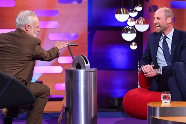 PA Media Prince William laughs as he speaks to Graham Norton on the Graham Norton show