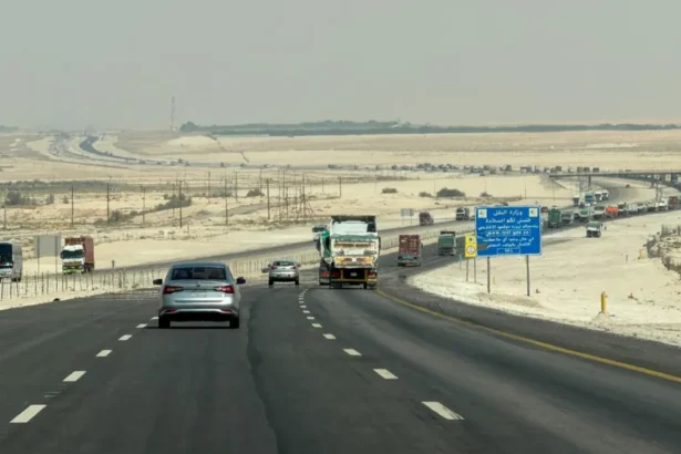 Reuters A view of cars and trucks on Dammam-Riyadh Highway, in Dammam, Saudi Arabia (19 October 2026)