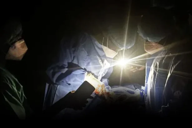 Saudi Hospital medics Medics at el-Fasher's Saudi Hospital in December 2024 performing a C section on the day the facility was bombed.